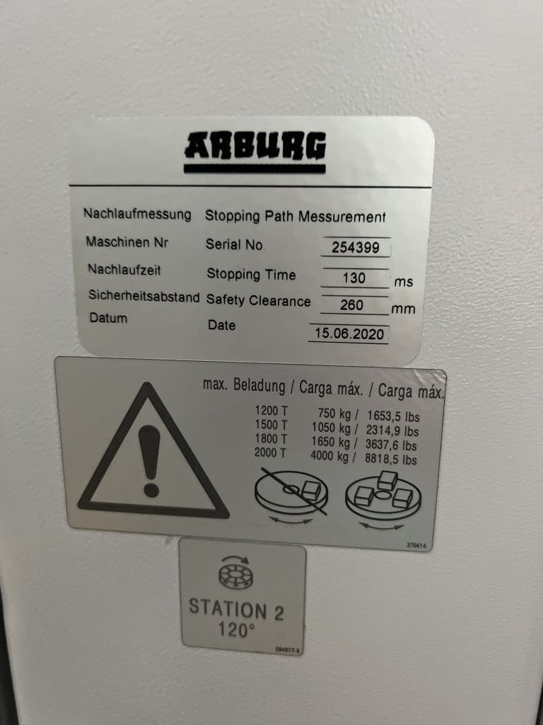 Used Arburg 1200T 800-100 Injection Molding Machine For Sale
