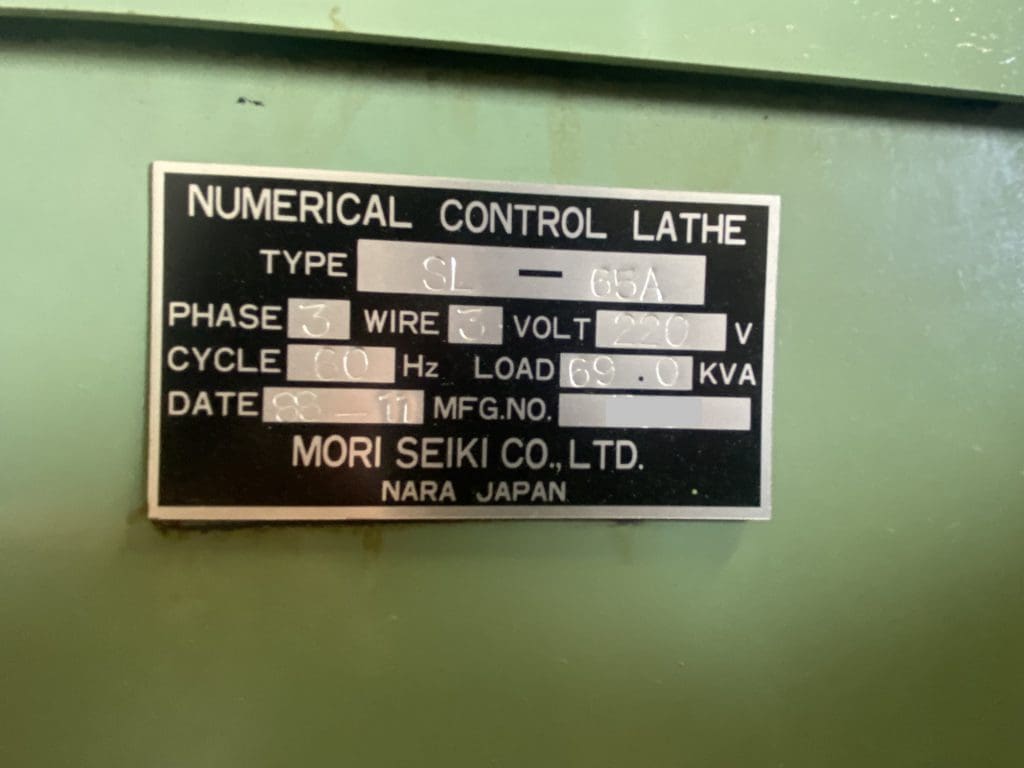 Used Mori Seiki SL-65A CNC Lathe For Sale