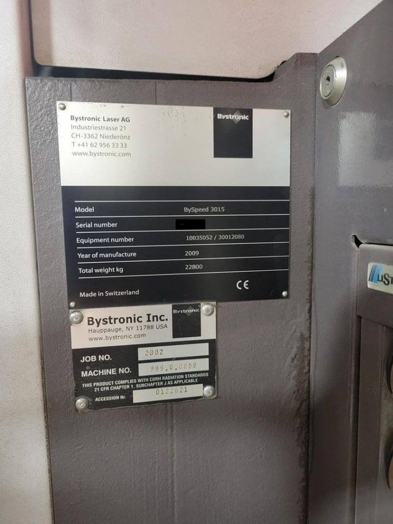 2009 Bystronic Byspeed 3015 Laser, photo 9 of 9