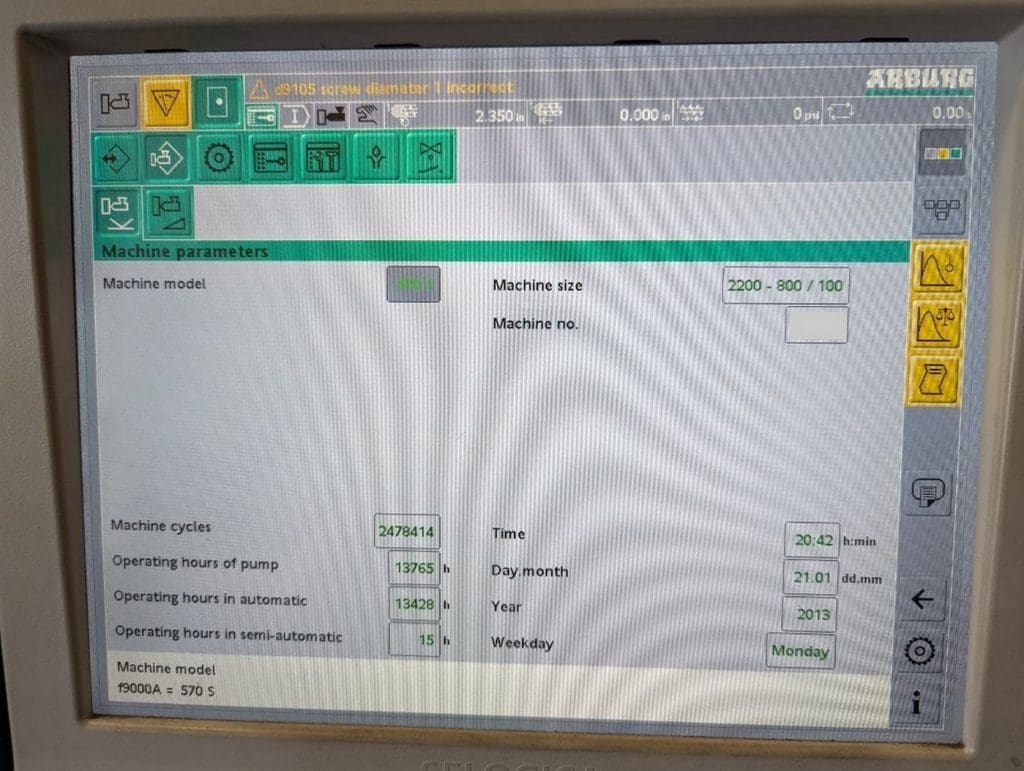 Used Arburg 570S 2200-800/100 Injection Molding Machine For Sale