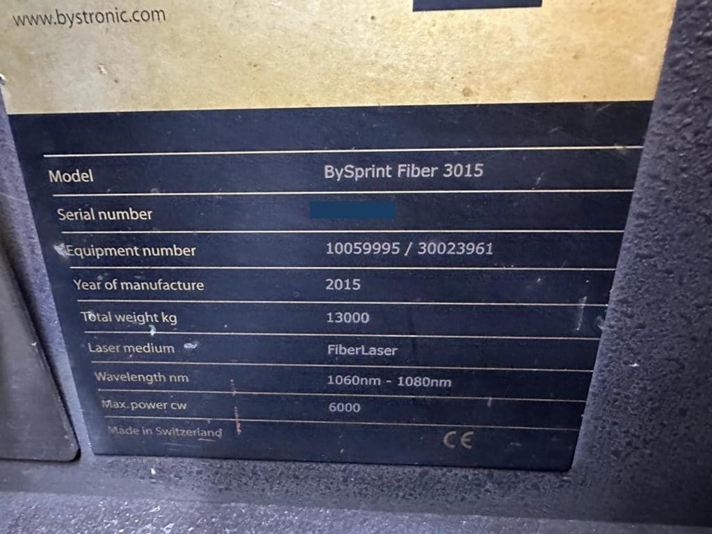 2015 Bystronic BySprint 3015 Laser, photo 7 of 7