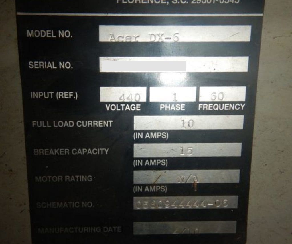 Used Esab Acer DX-6 Plasma Cutter For Sale