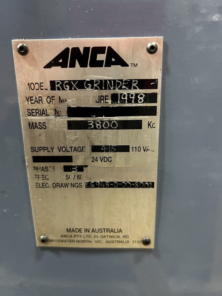 Used Anca RGX Grinder For Sale