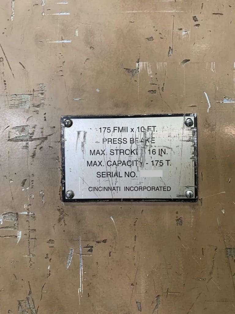 Used Cincinnati 175FMII10 Press Brake For Sale
