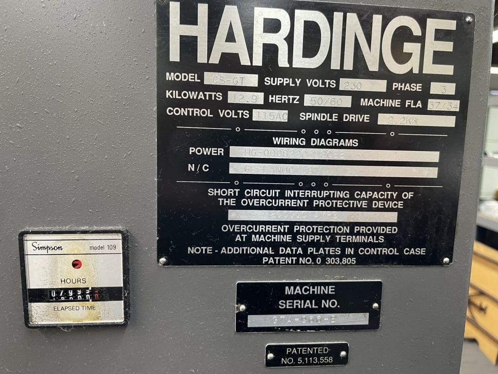 Used Hardinge GT27-1 CNC Lath For Sale