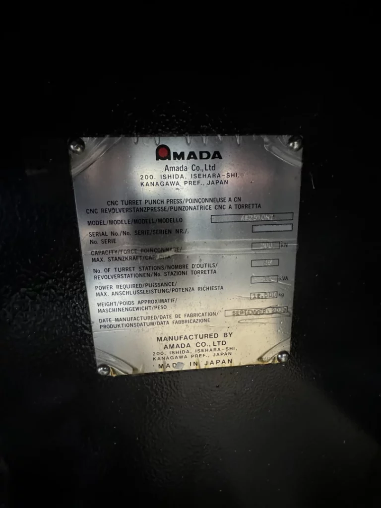 Used Amada AE2510NT Turret Punch For Sale