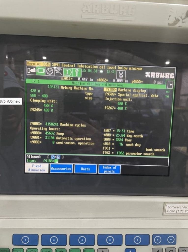 Used Arburg 420A 800-400 Injection Molding Machine For Sale