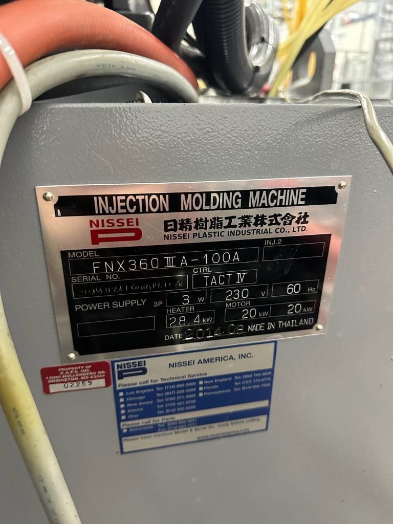 Used Nissei FNX360IIIA-100A Injection Molding Machine For Sale