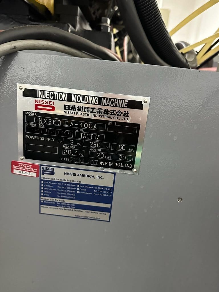 Used Nissei FNX360IIIA-100A Injection Molding Machine For Sale