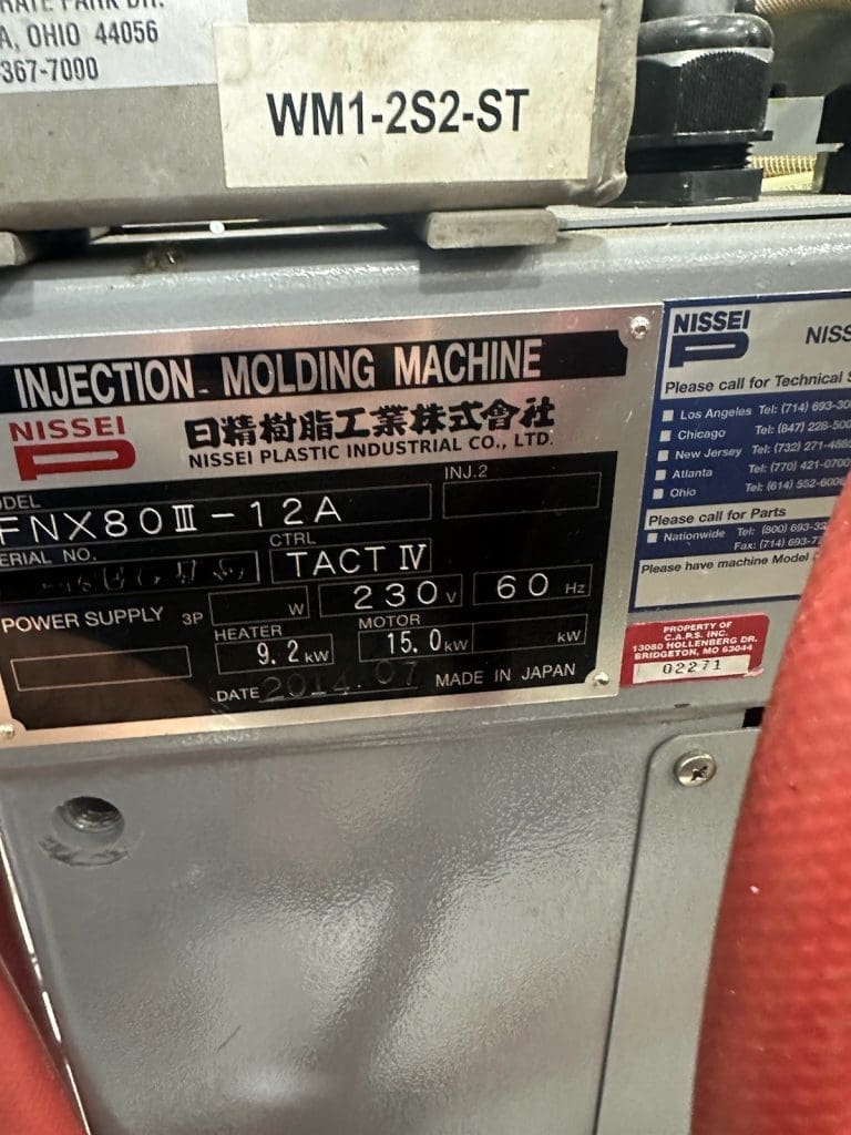 Used Nissei FNX80-12A Injection Molding Machine For Sale
