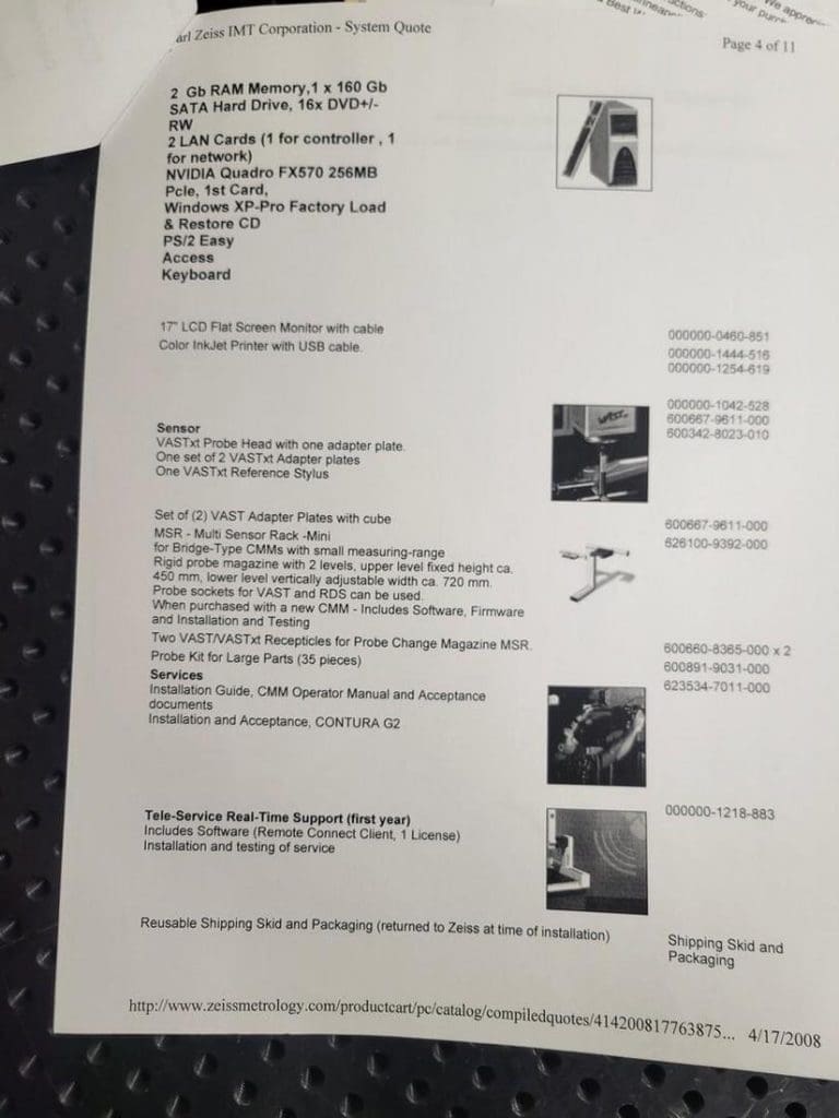 Used Zeiss Contura G2 7/10/6 Aktiv Coordinate Measuring Machine For Sale