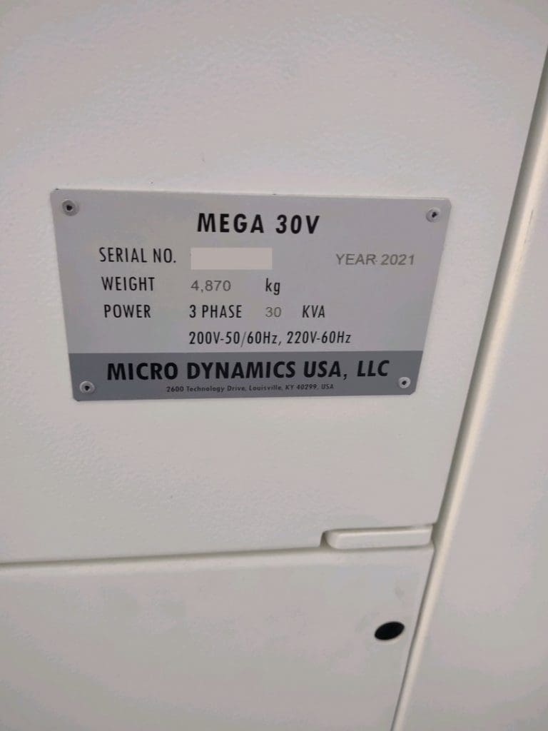 Used Micro Dynamics Mega 30V CNC Vertical Machining Center For Sale