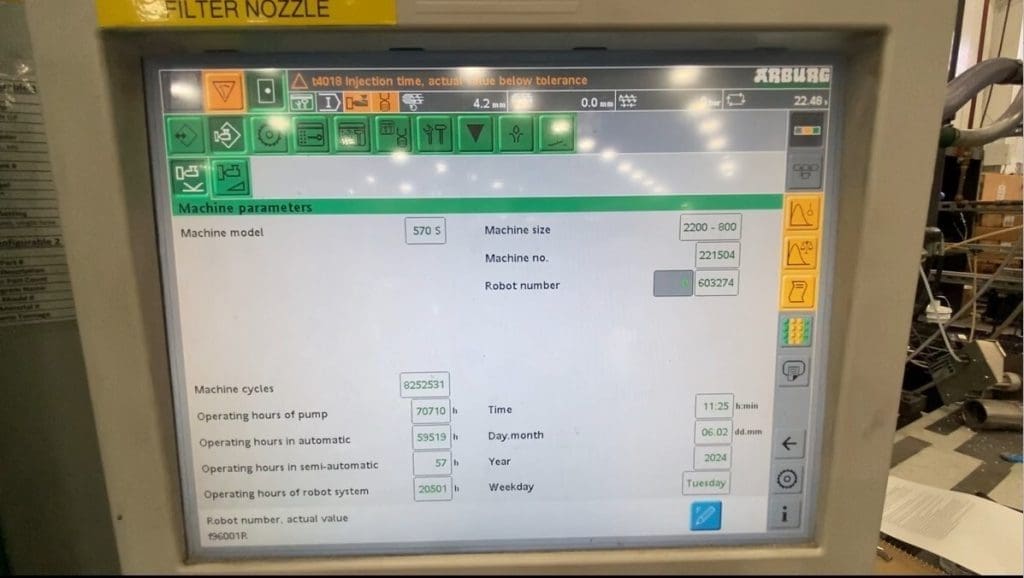 Used Arburg 570S-2200-800 Injection Molding Machine for Sale