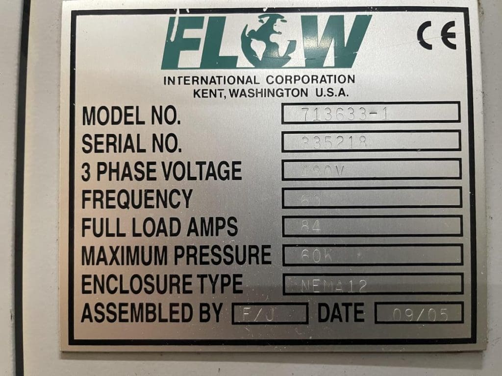 Used Flow IFB 6012 CNC Waterjet For Sale