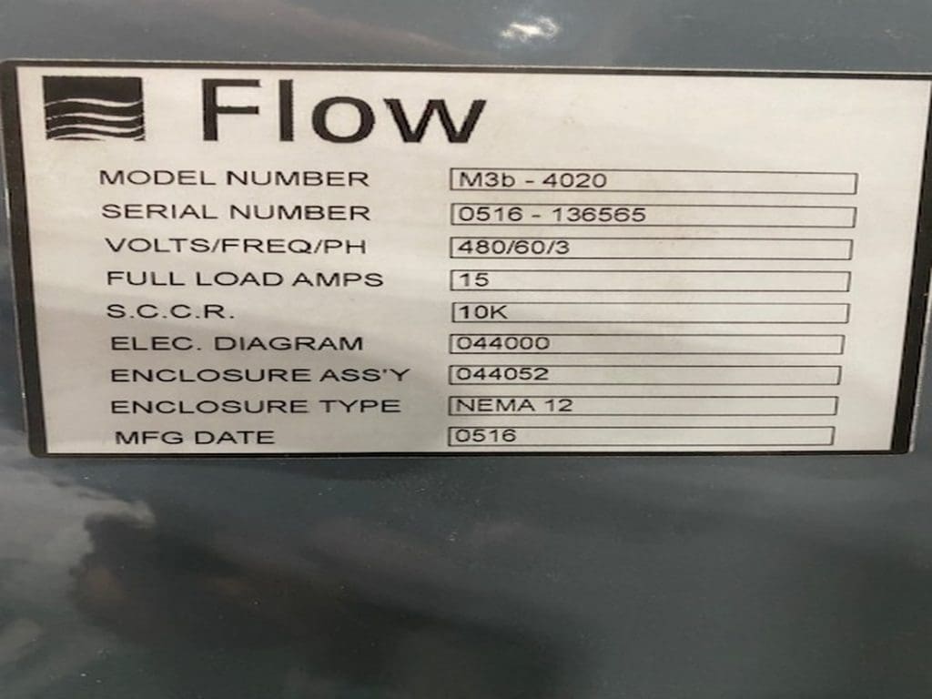 Used Flow Mach 3 4020b CNC Waterjet For Sale