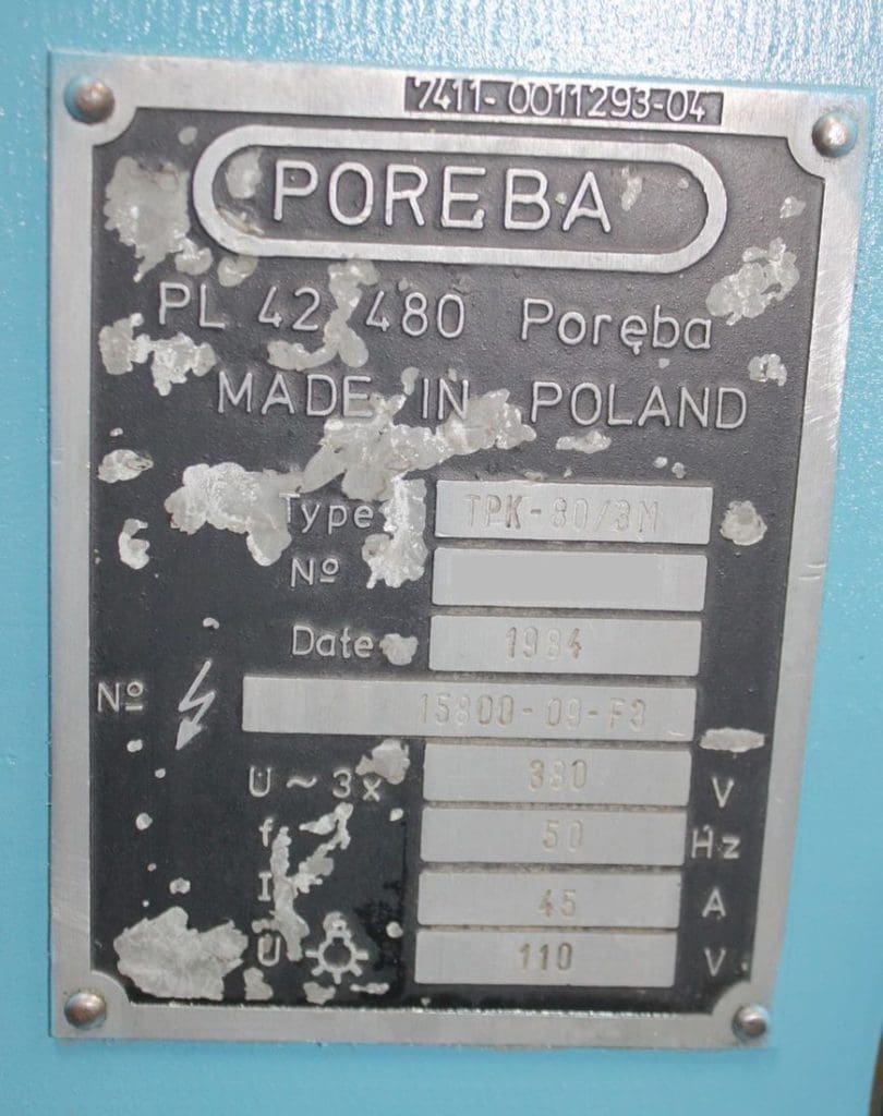 Used Poreba TPK-80/3M CNC Engine Lathe For Sale