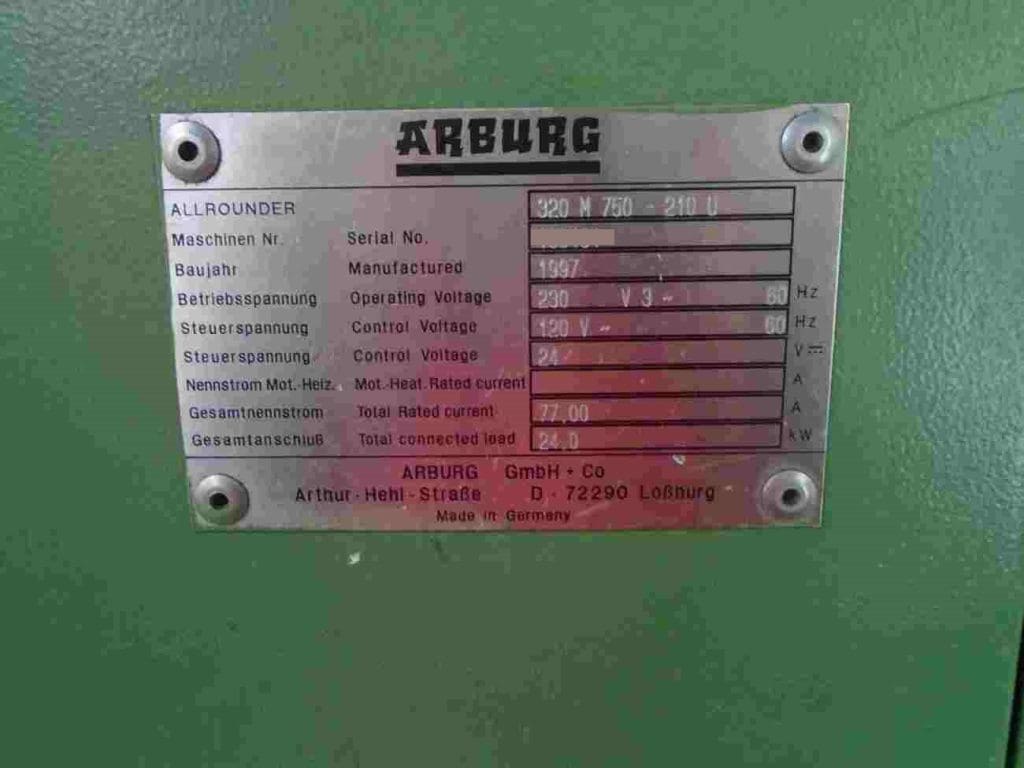 Used Arburg Allrounder 320M 750-210U Injection Molding Machine For Sale