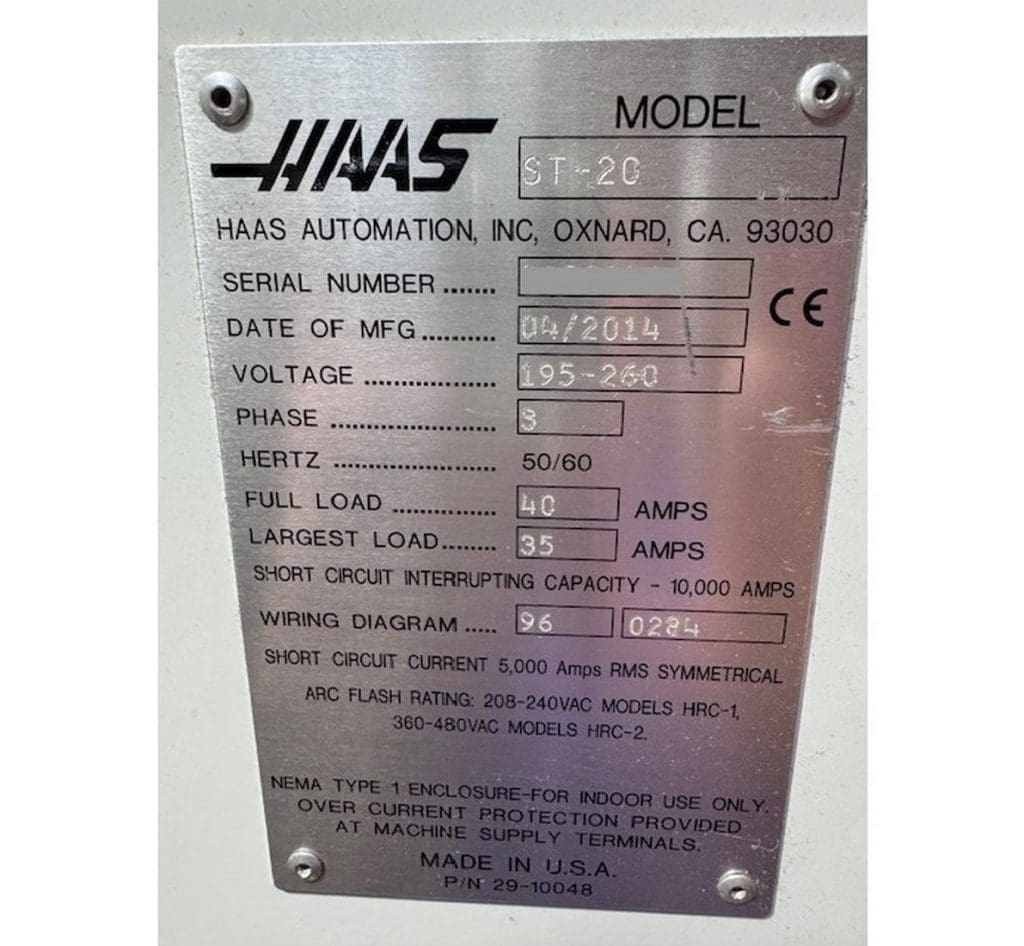 Used Haas ST-20 CNC Lathe For Sale