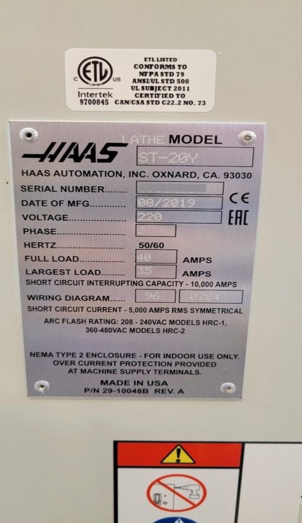 Used Haas ST-20Y CNC Lathe For Sale