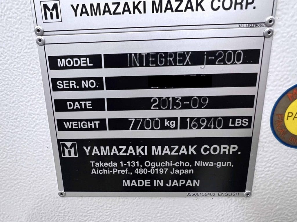 Used Mazak Integrex J-200 CNC Lathe For Sale
