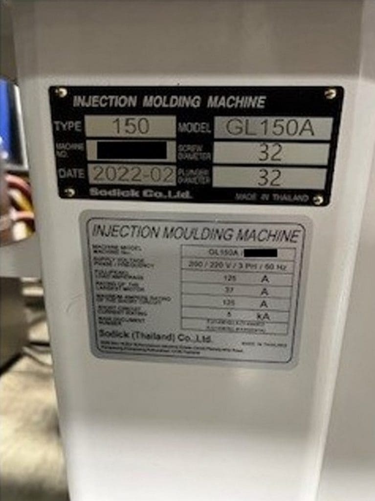 Used Sodick GL150A Injection Molding Machine For Sale