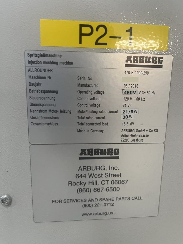 Used Arburg 470E 1000-290 Injection Molding Machine For Sale