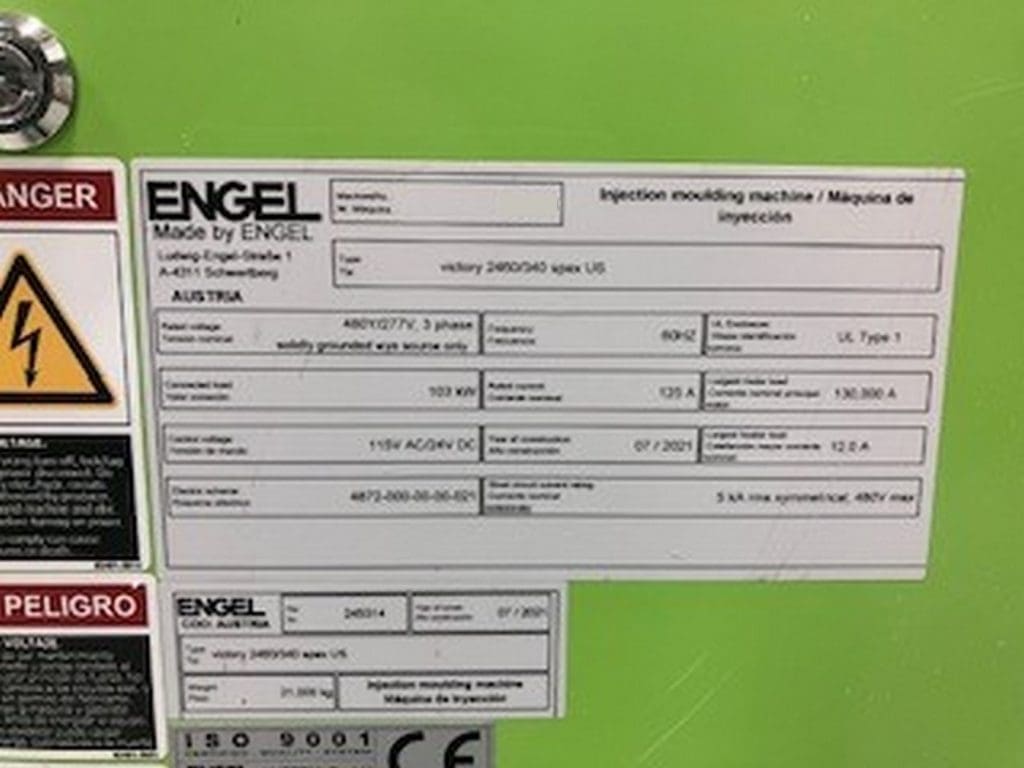 Used Engel Victory 2460/340 spex US Injection Molding Machine For Sale