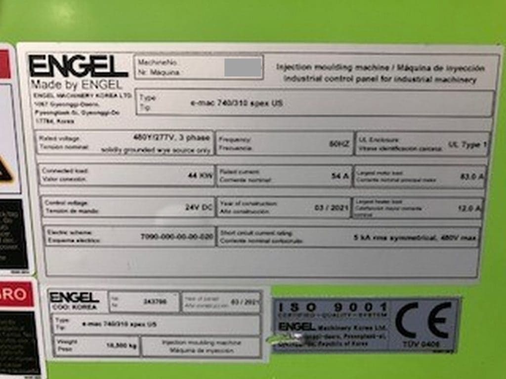 Used Engel e-Mac 740/310 spex US Injection Molding Machine For Sale