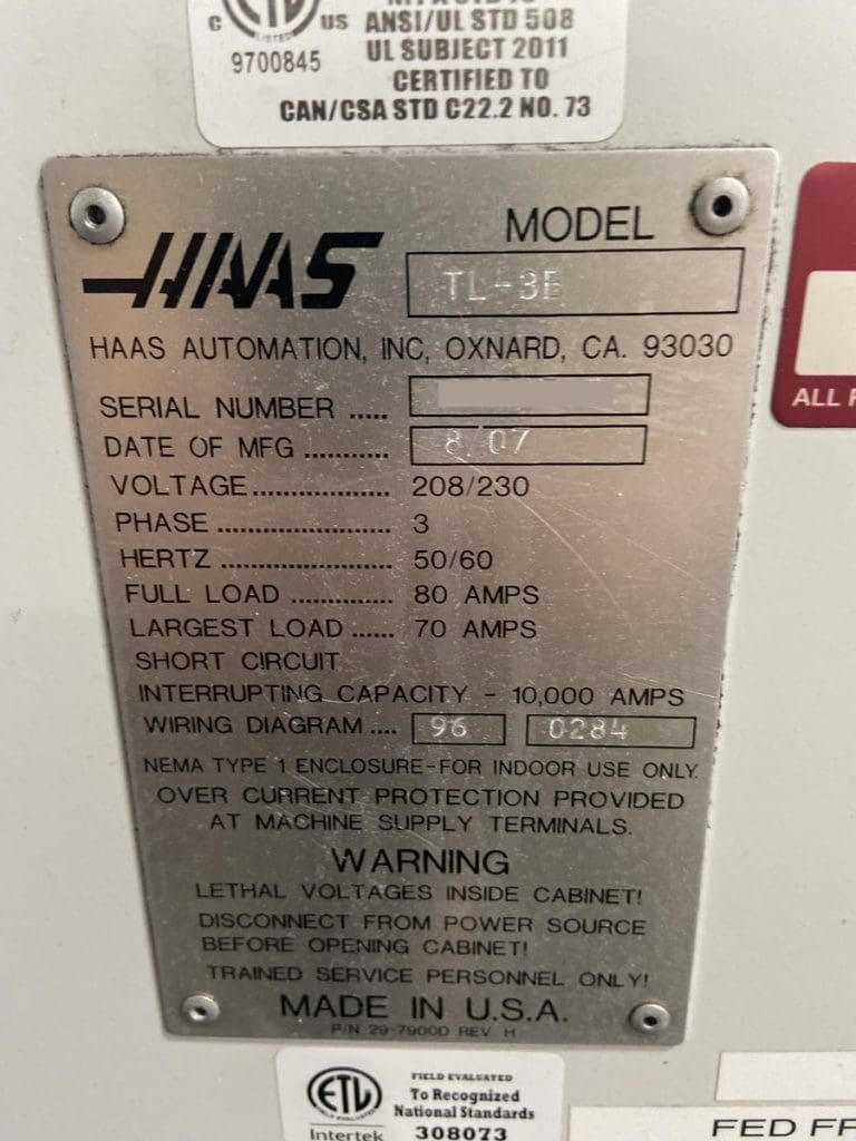 Used Haas TL-3B CNC Lathe For Sale