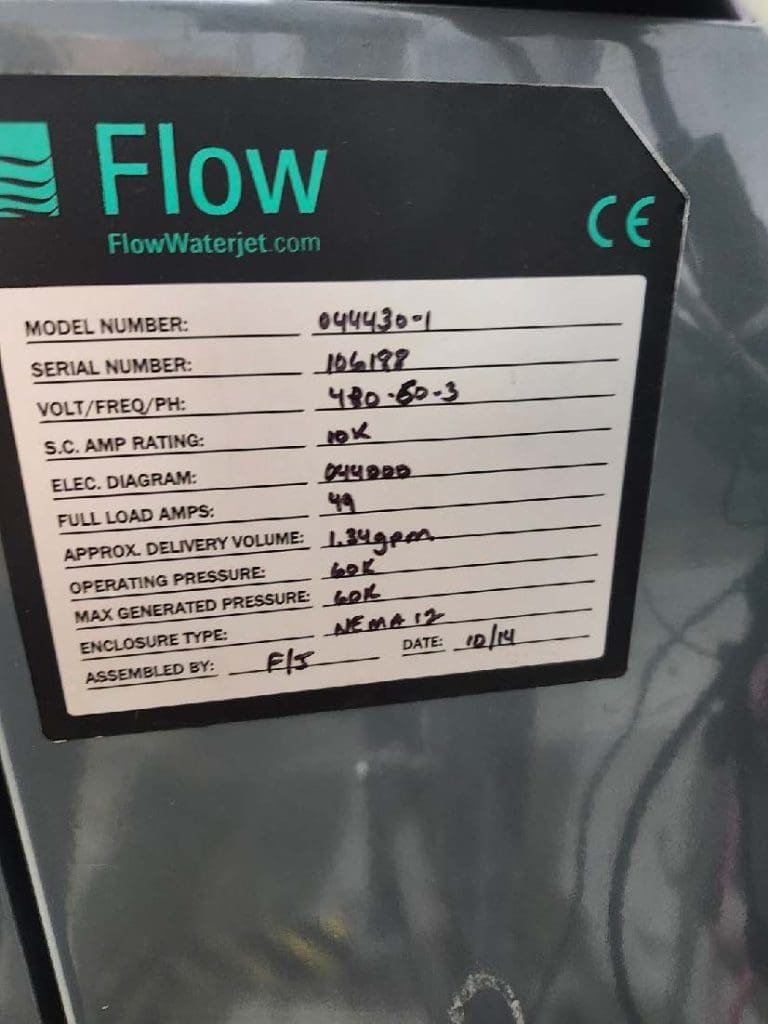 Used Flow Mach 3 2513b CNC Waterjet For Sale