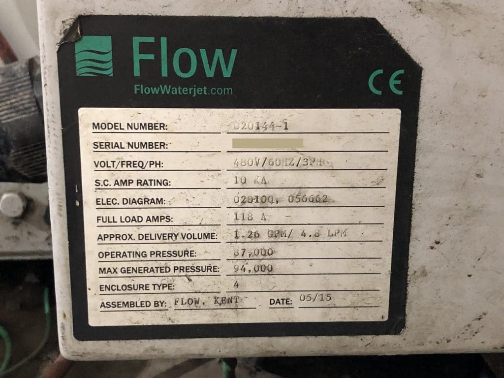 Used Flow Mach 3 4020b CNC Waterjet For Sale