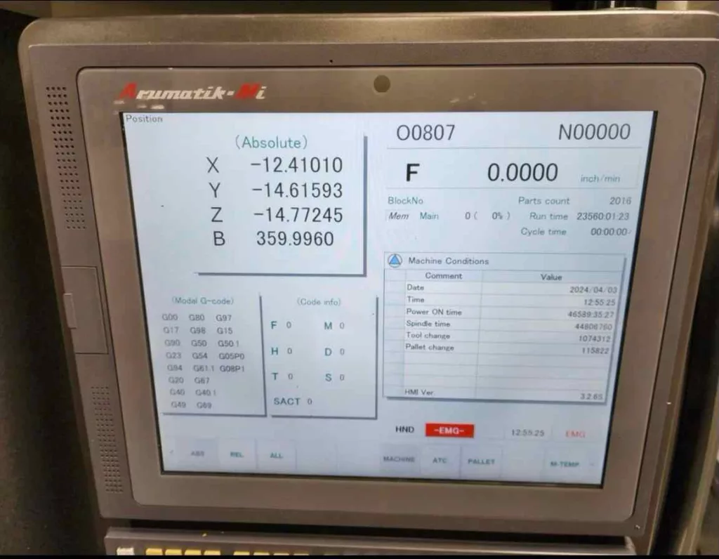 2018 Kitamura HX400iG/500 CNC Horizontal Machining Center, photo 3 of 11