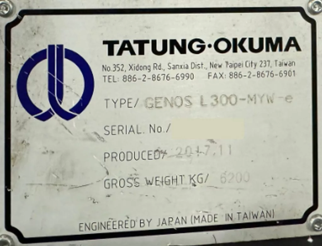Used Okuma Genos L300-MYW-e CNC Lathe For Sale