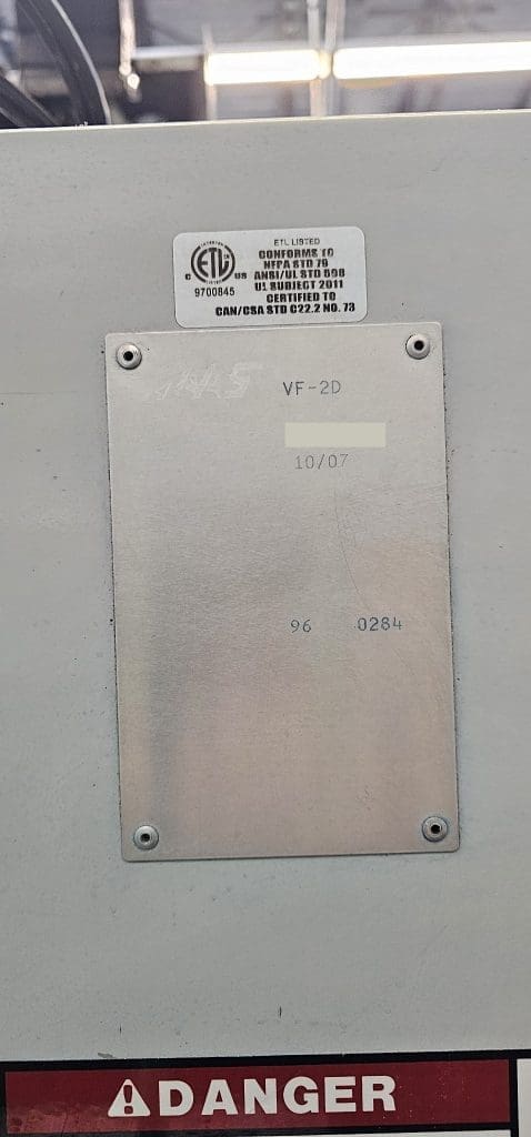 Used Haas VF-2D CNC Vertical Machining Center For Sale