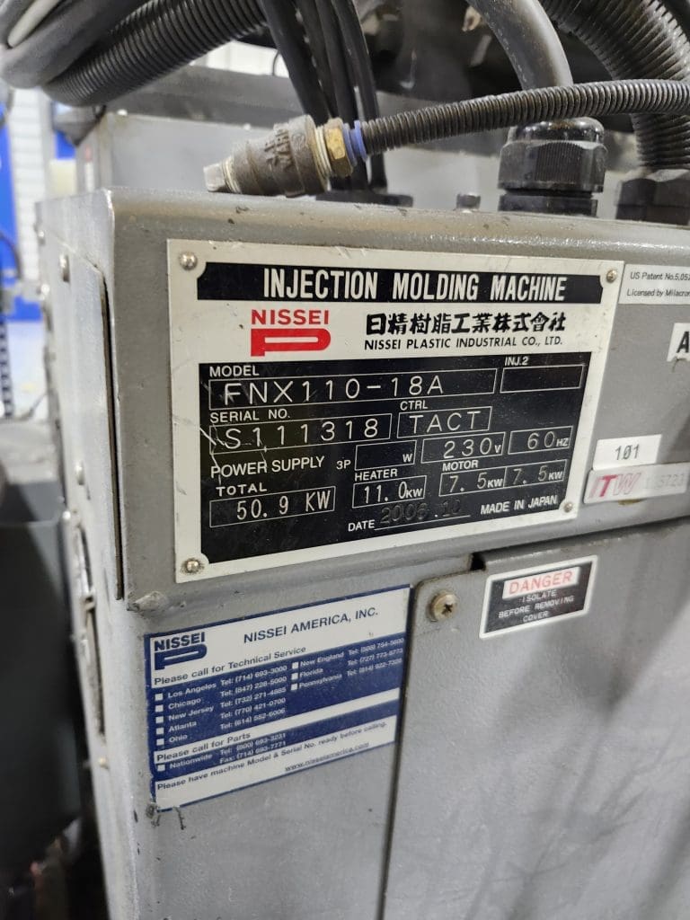 Used Nissei FNX110-18A Injection Molding Machine for Sale