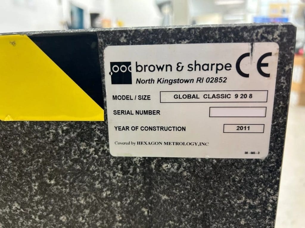 Used Brown & Sharpe Global Classic 9/20/8 Coordinate Measuring Machine For Sale