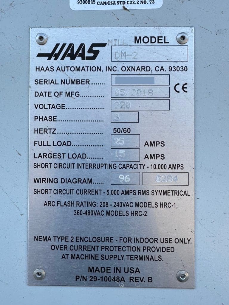 Used Haas DM-2 CNC Vertical Machining Center For Sale