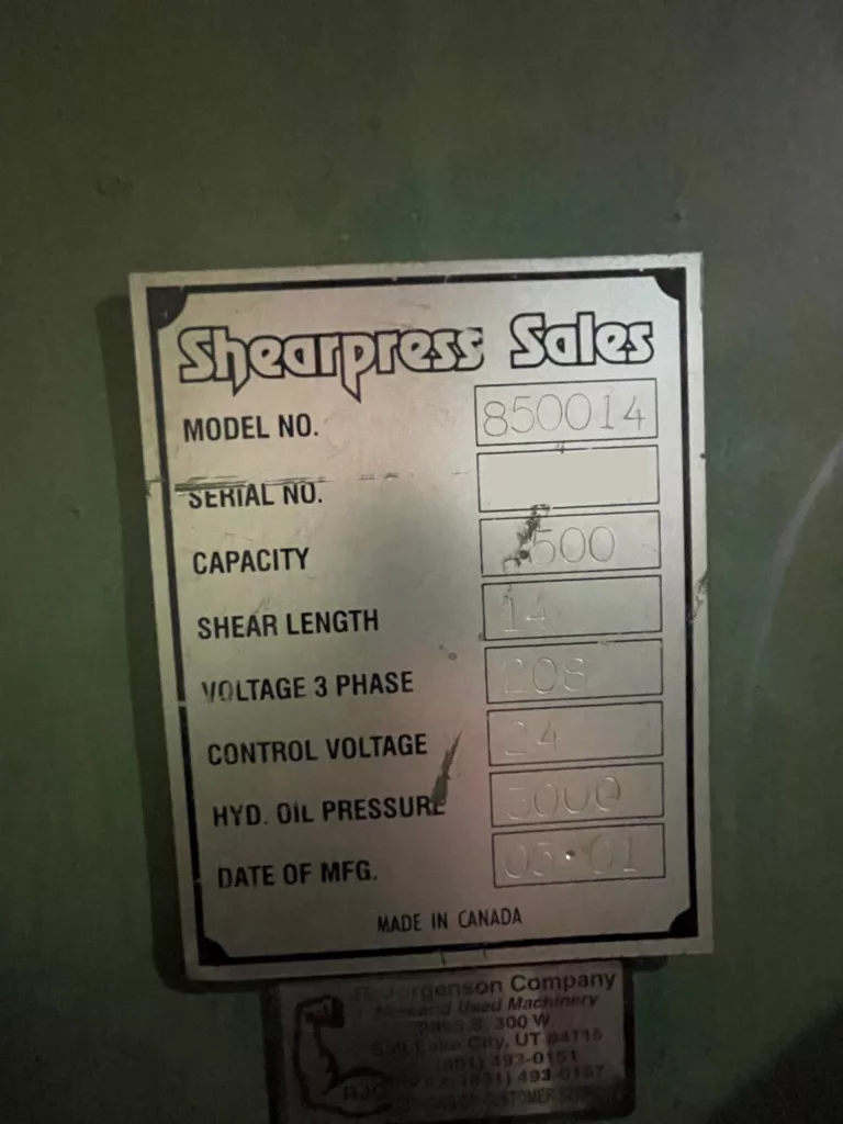 2001 Accurshear 850014 Shear, photo 9 of 10