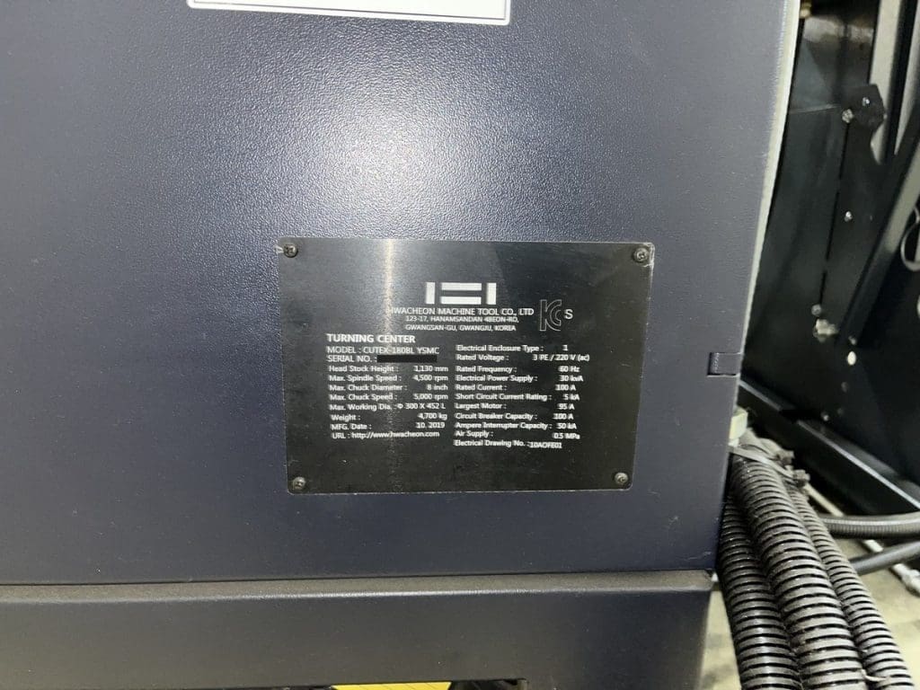 Used Hwacheon Cutex 180BL YSMC CNC Lathe For Sale