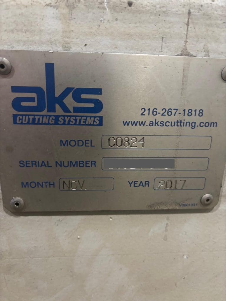 Used AKS AccuKut C0824 Plasma Cutter For Sale