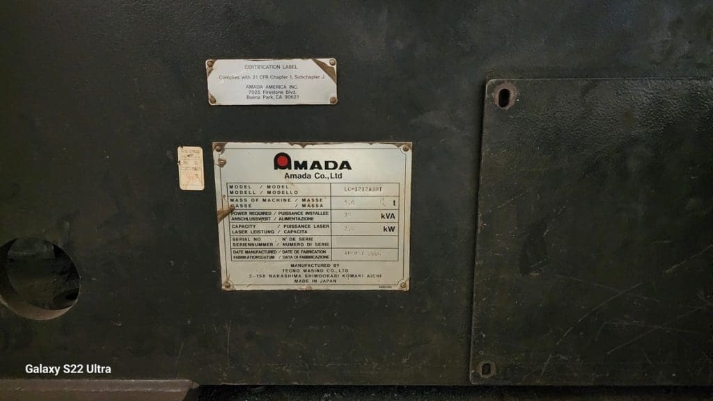 Used Amada Lasmac LC-1212 NT CNC Laser For Sale