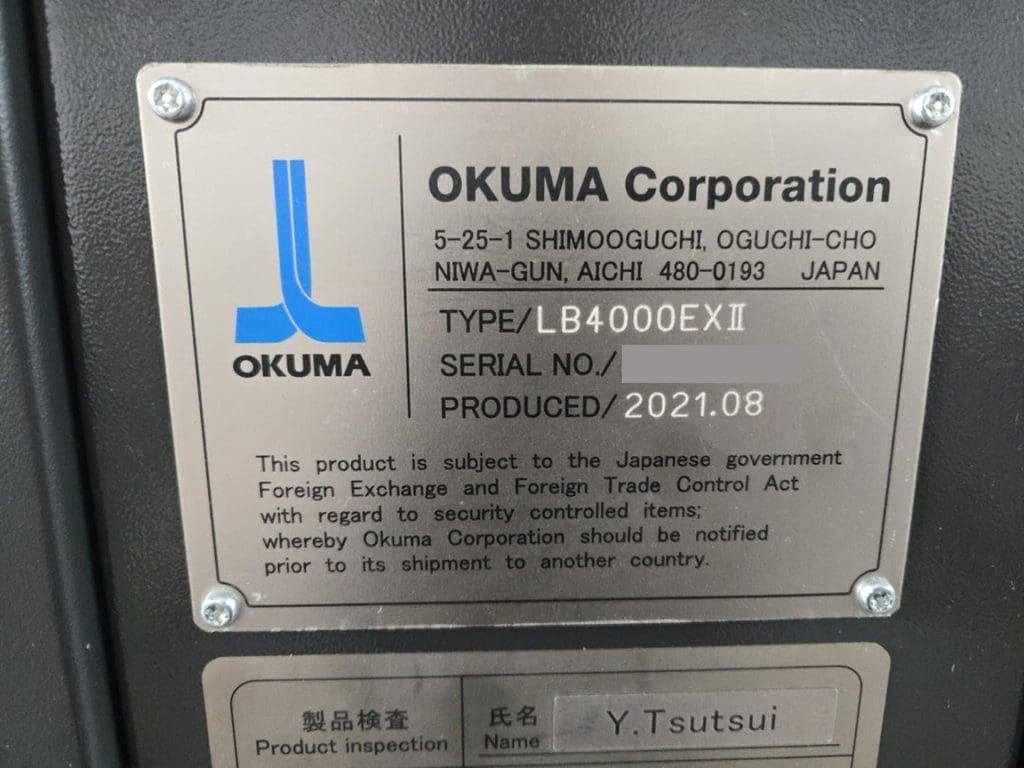 Used Okuma Space Turn LB4000EXII-MY CNC Lathe For Sale