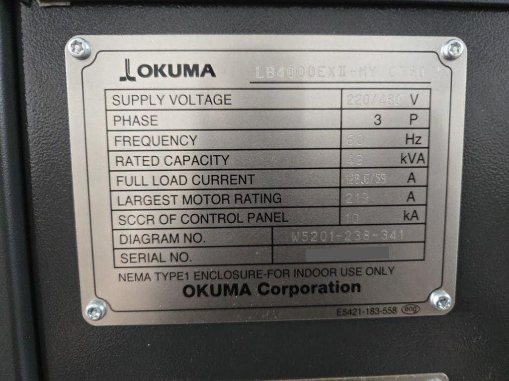 Used Okuma Space Turn LB4000EXII-MY CNC Lathe For Sale