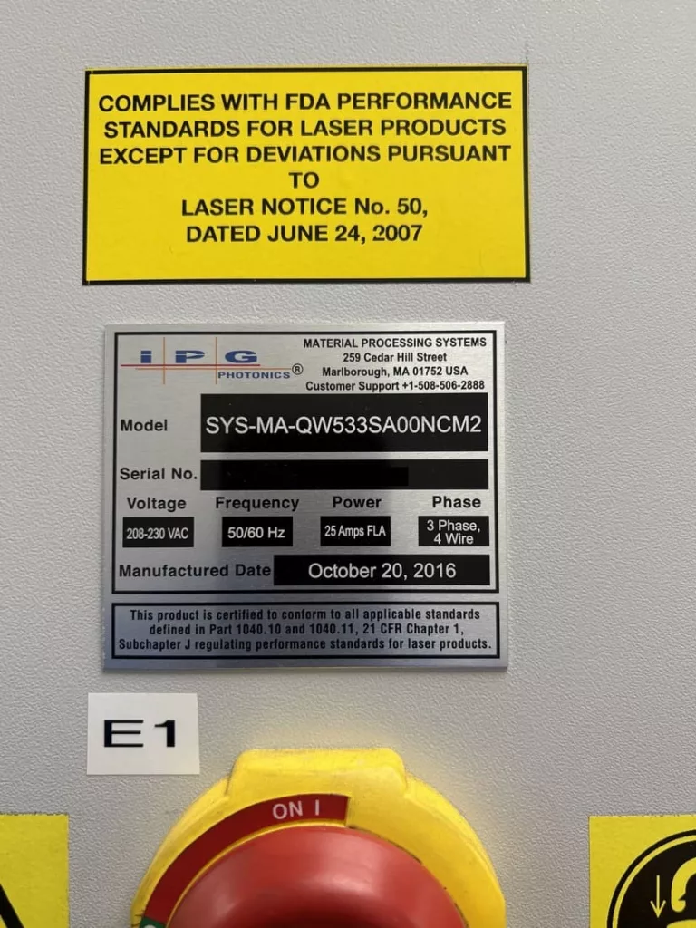 2016 IPG SYS-MA-QW533SA00NCM2 Laser, photo 5 of 5