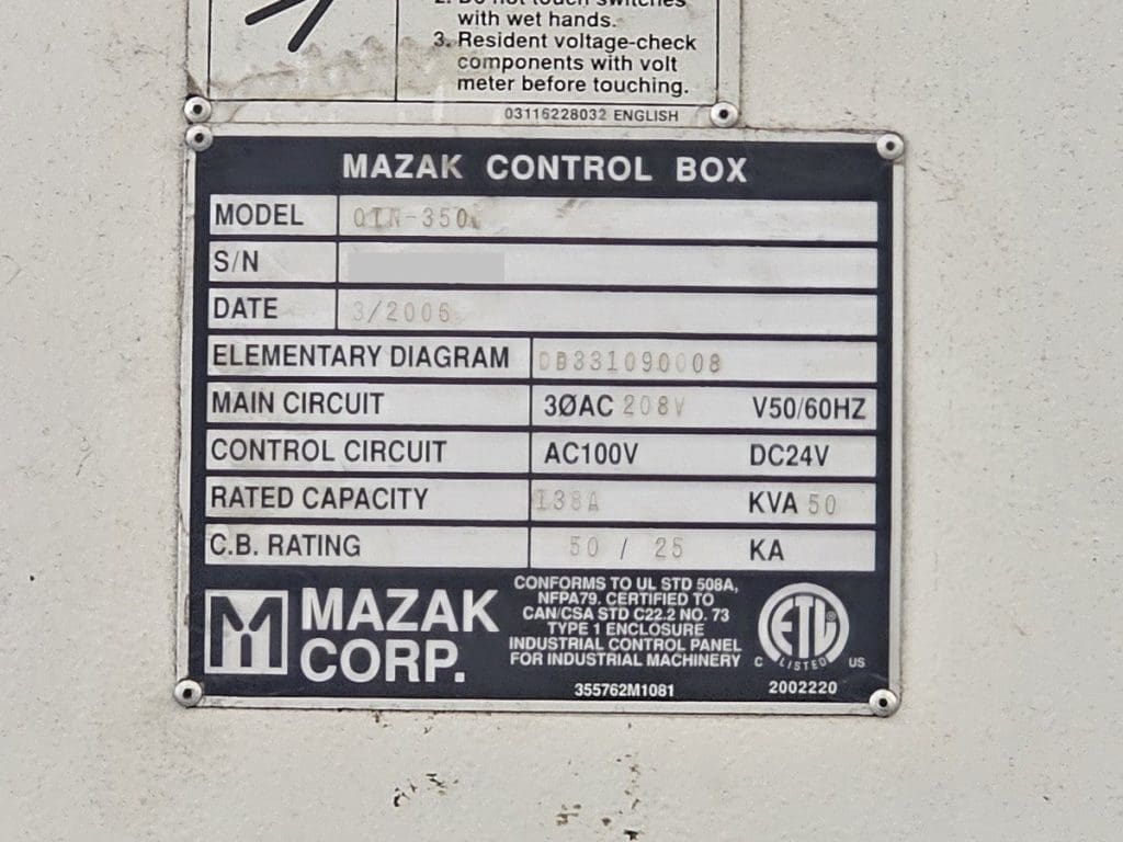 Used Mazak QTN 350 CNC Lathe For Sale