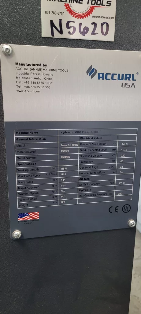2023 Accurl Genius Pro B32135 Press Brake, photo 12 of 13