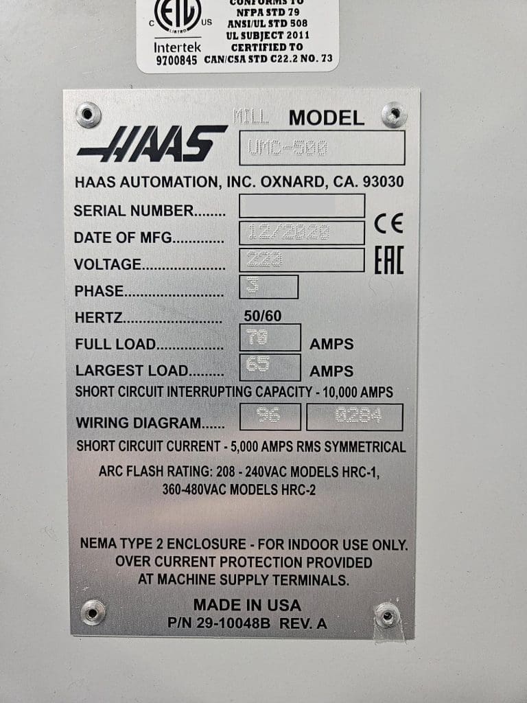 Used Haas UMC-500 CNC Vertical Machining Center For Sale