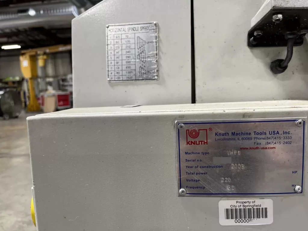 Used Knuth VH 1 CNC Vertical Machining Center For Sale