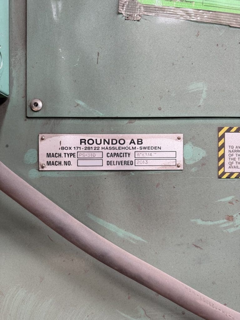 Used Roundo PS-310 Hydraulic Plate Roll For Sale