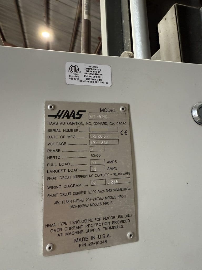 Used Haas VF-4SS CNC Vertical Machining Center For Sale